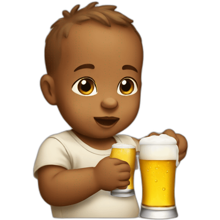 Baby drinking beer emoji