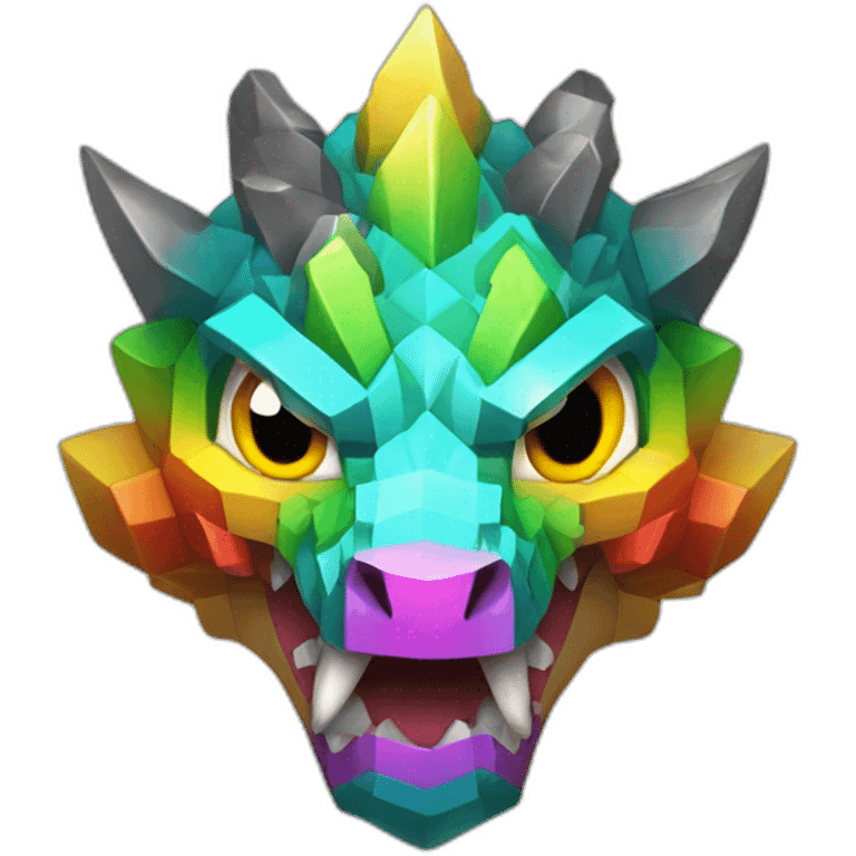 Minecraft Rainbow Dragon Head Diamond Horn emoji