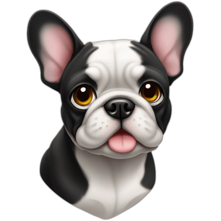 Bouledogue français noir et blanc emoji