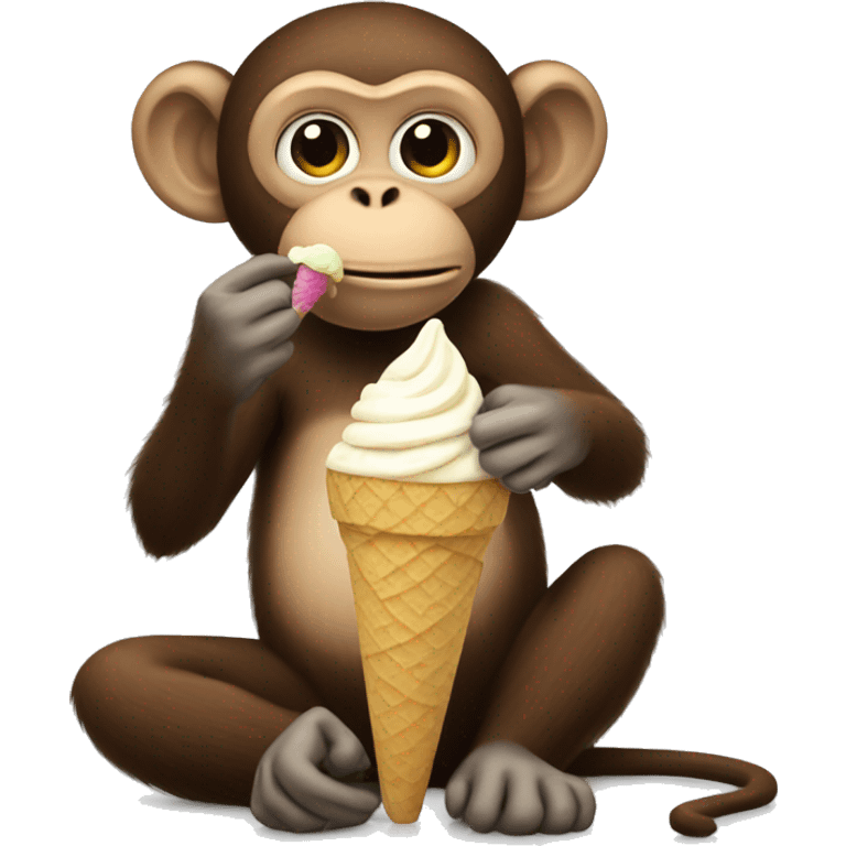 monkey eating ice cream emoji