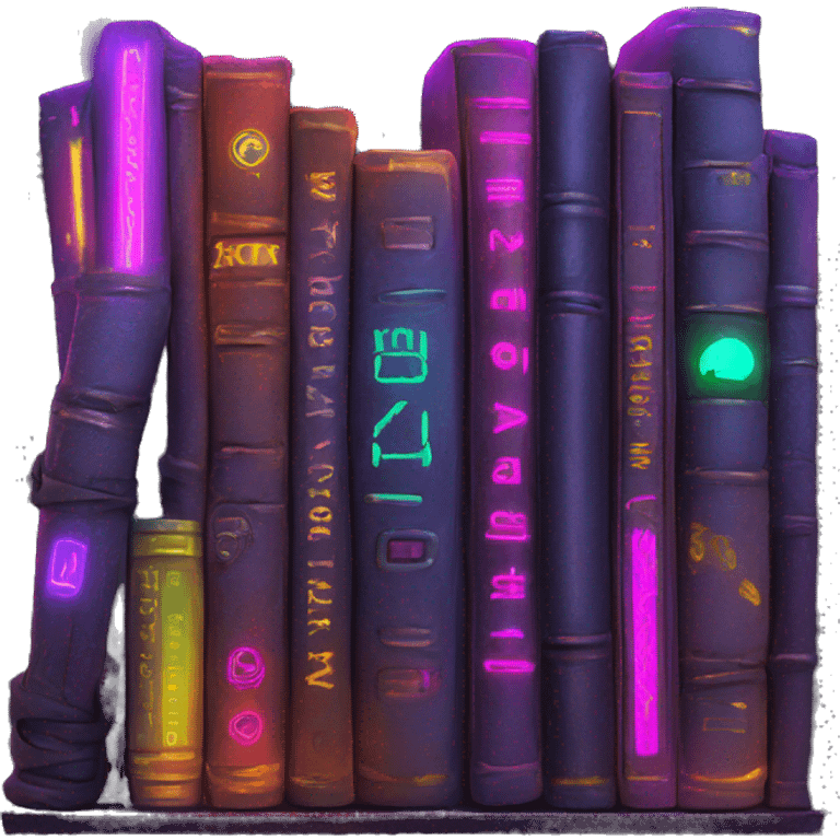 books cyberpunk neon emoji