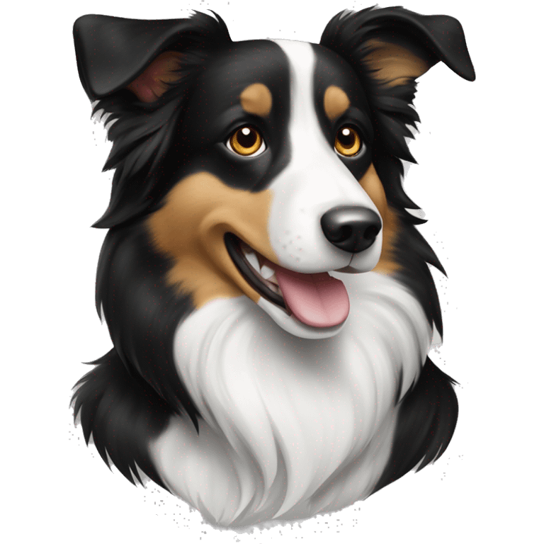 Boarder Collie black and white dog emoji