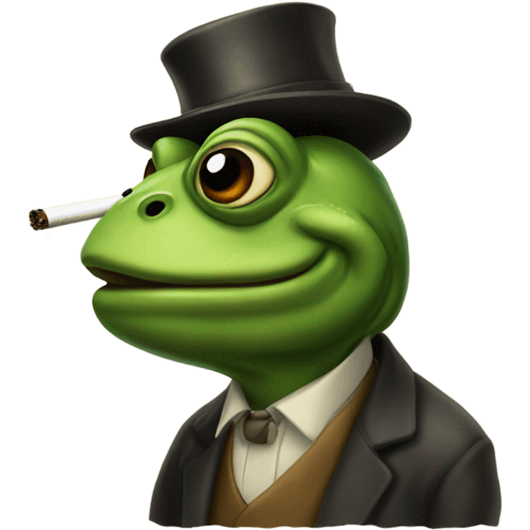 Frog smoking old Toby  emoji