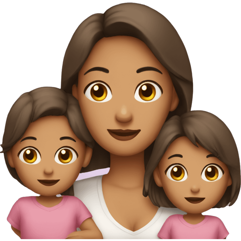 Mom and 2 babies emoji