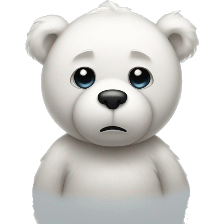 white teddy bear looking sad emoji