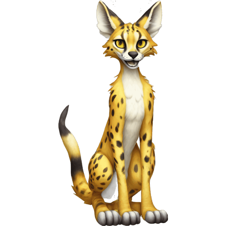 Epic Colorful Sergal-Serval-Vernid full body emoji