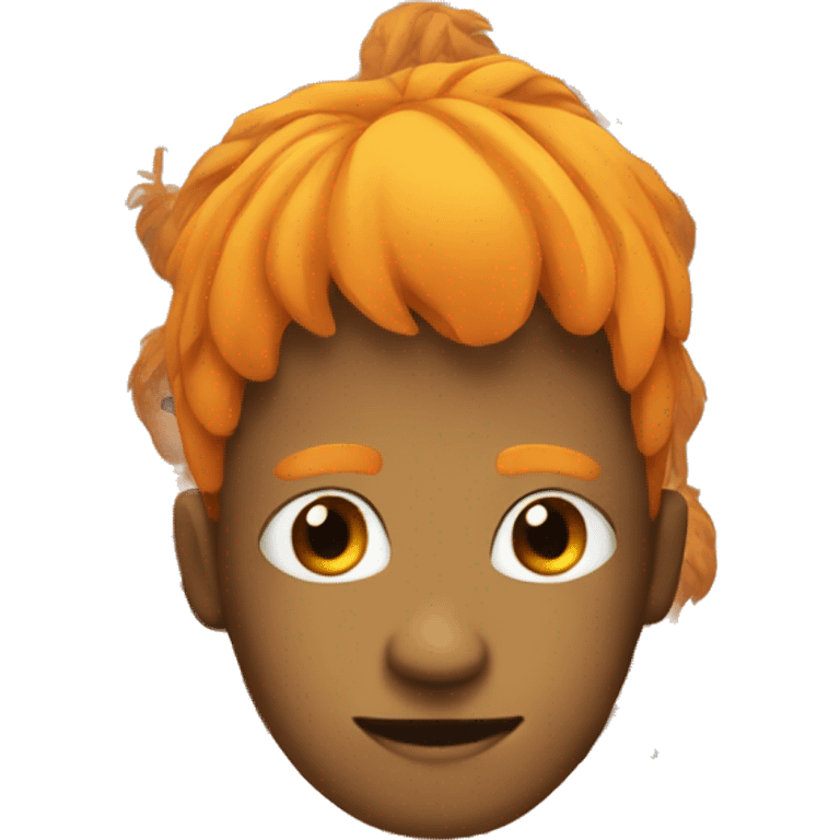 Orange with hair emoji