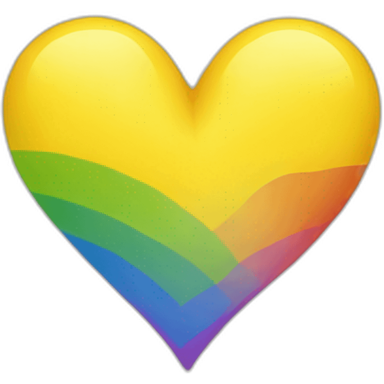 yellow heart with lgbt flag emoji