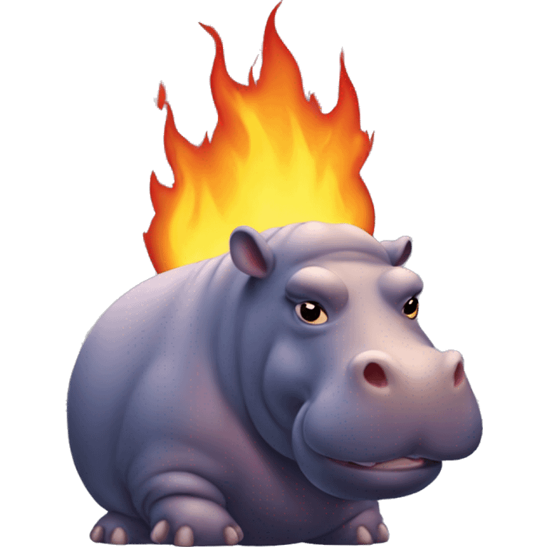 Hippo in flames emoji