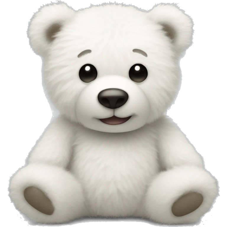 fuzzy white teddy bear emoji