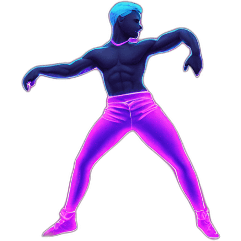  male dancer big booty neon sign style emoji