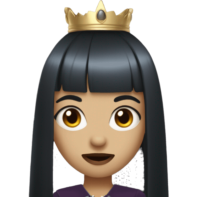 Vampire girl with bangs and crown emoji