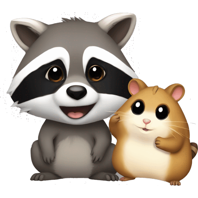 Raccoon and hamster  emoji