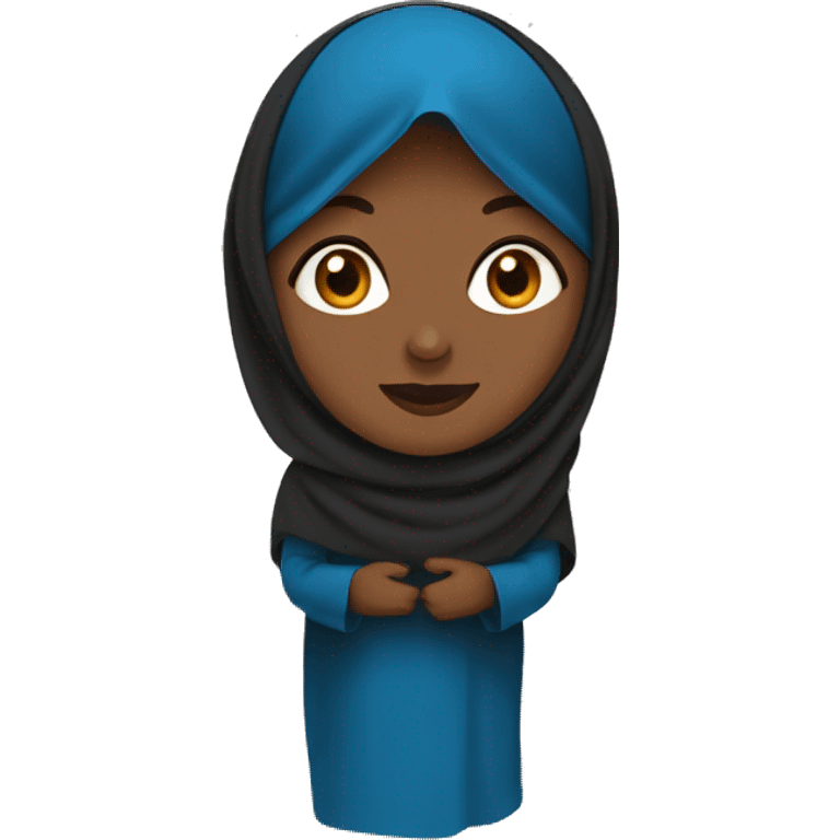 Brown Muslimah with blue niqab emoji