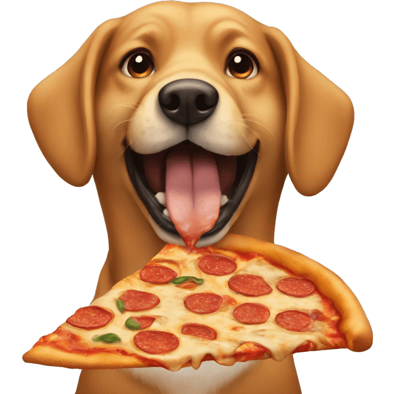 Dog eating pizza emoji