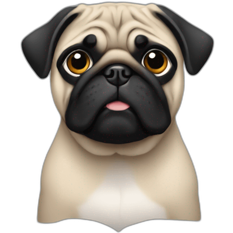 pug wearing a black t-shirt emoji