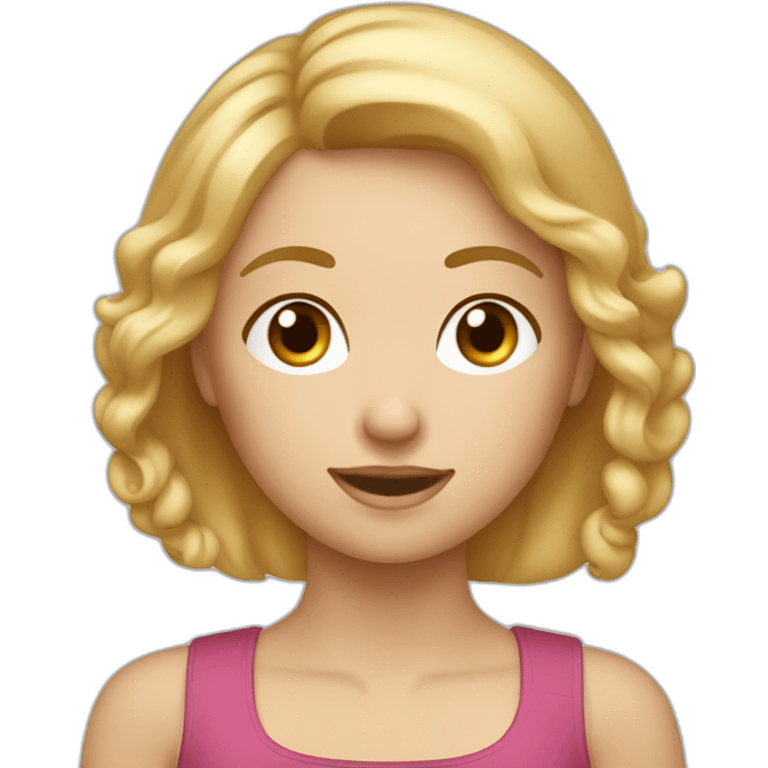 Zwei Mädchen, eine mit blonden Haaren und Handy und die andere mit braunen Haaren und Laptop emoji