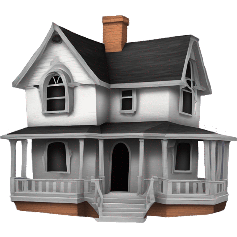 Papercraft. Haunted Addams house. Dilapidated  emoji