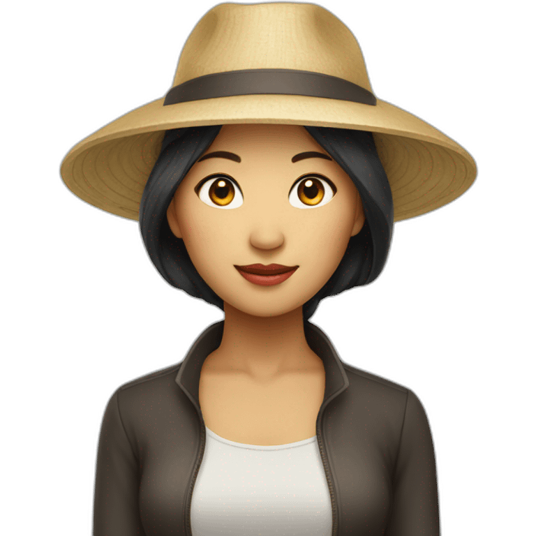 Chinesee woman with hat emoji