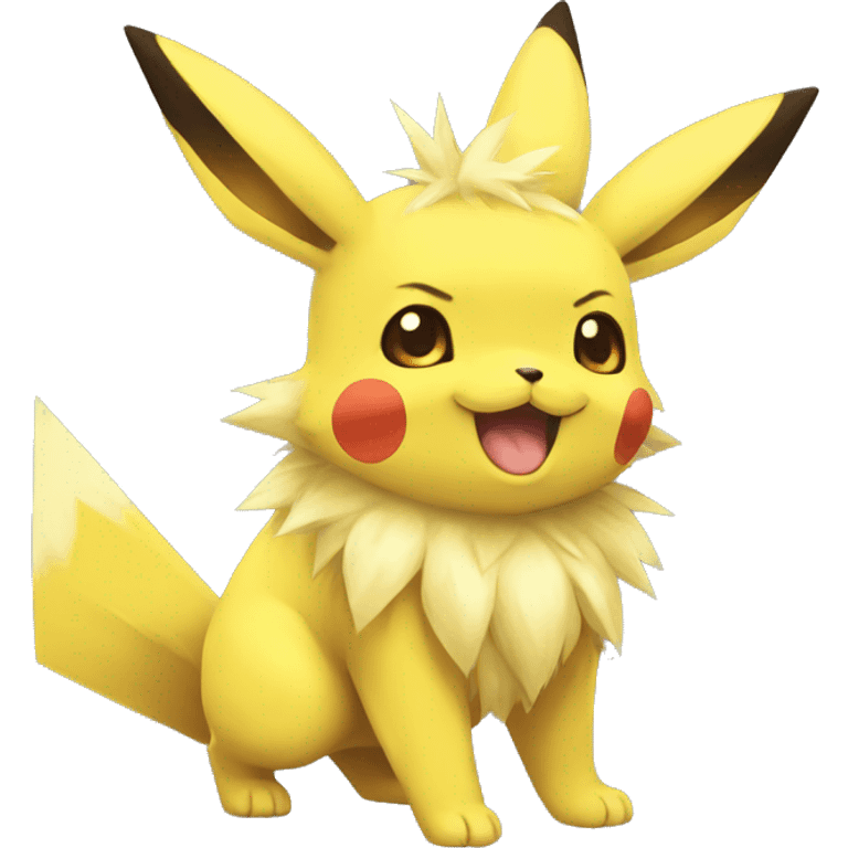 Pikachu-Eevee-Jolteon full body emoji