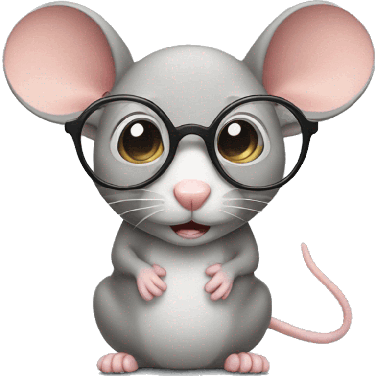 Mouse with need glasses emoji