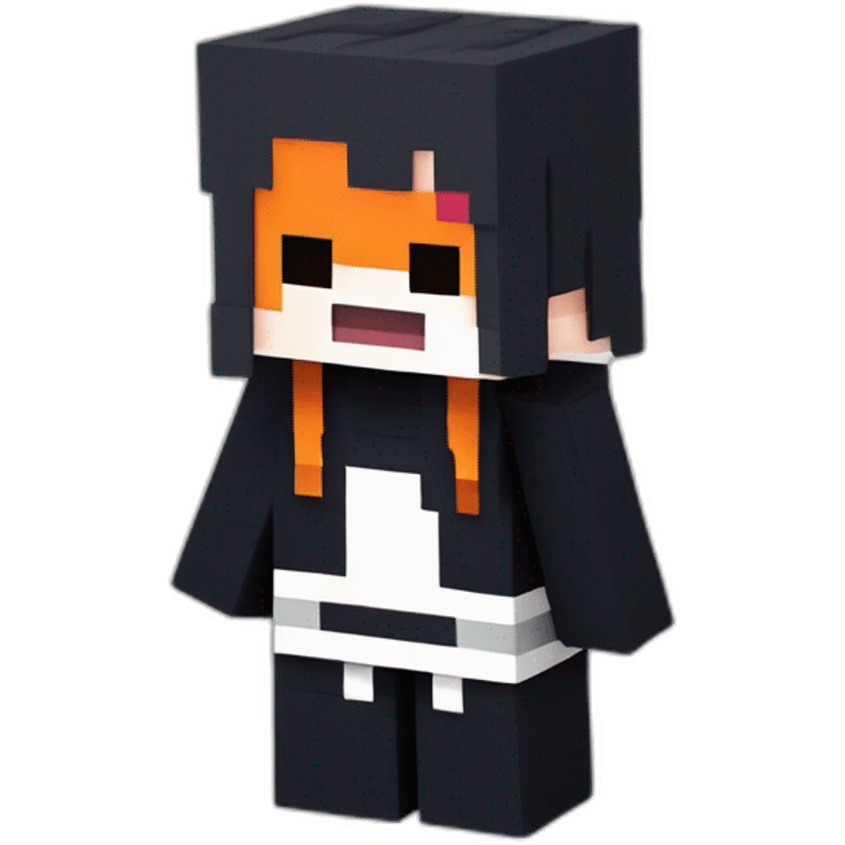 Kurosaki Ichigo minecraft style hand go LIKE emoji