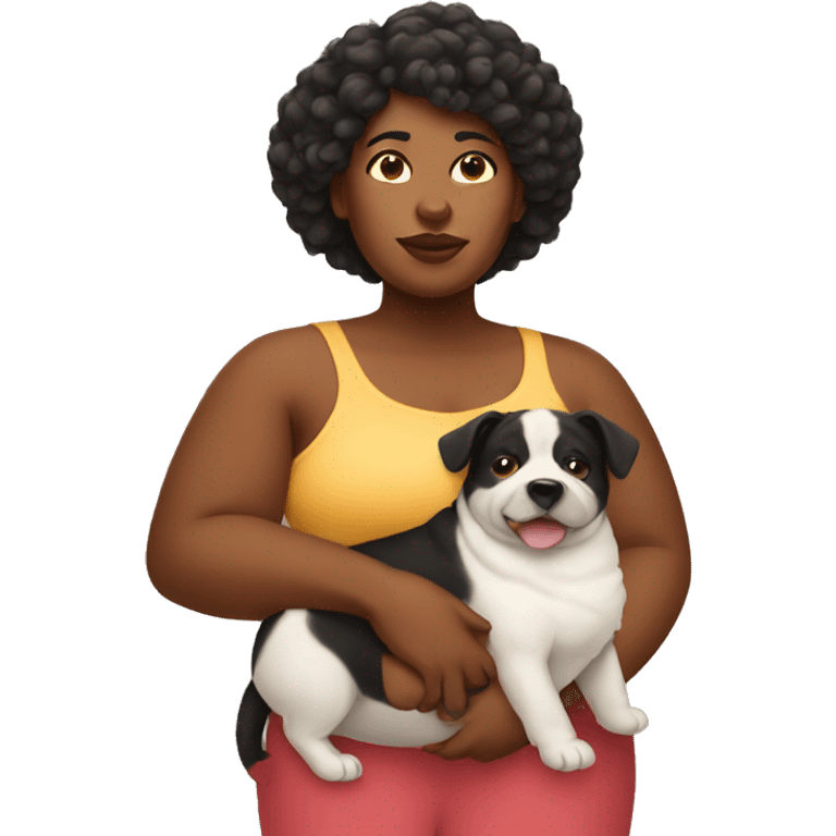 fat black women with dog emoji