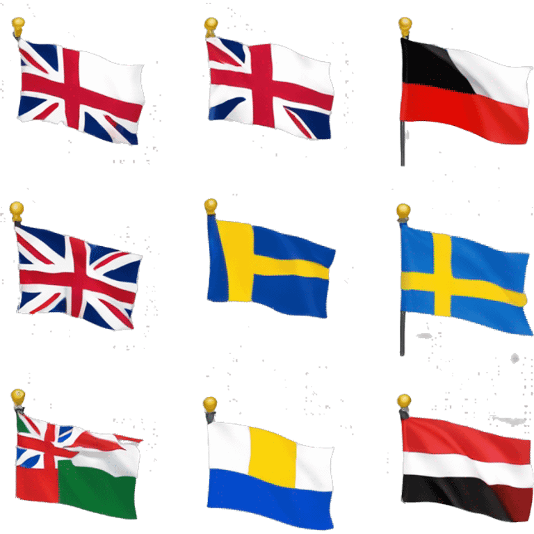 combined great britain, europe, sweden & UAE flags emoji