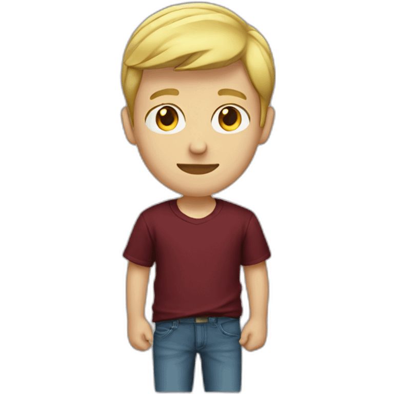 blond teenage boy with maroon shirt emoji