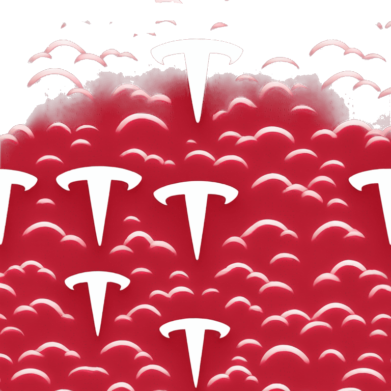 Tesla logo red emoji