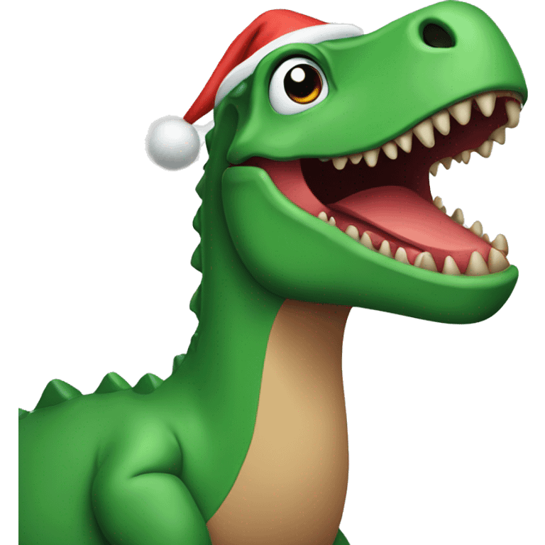 A Christmas dinosaur  emoji