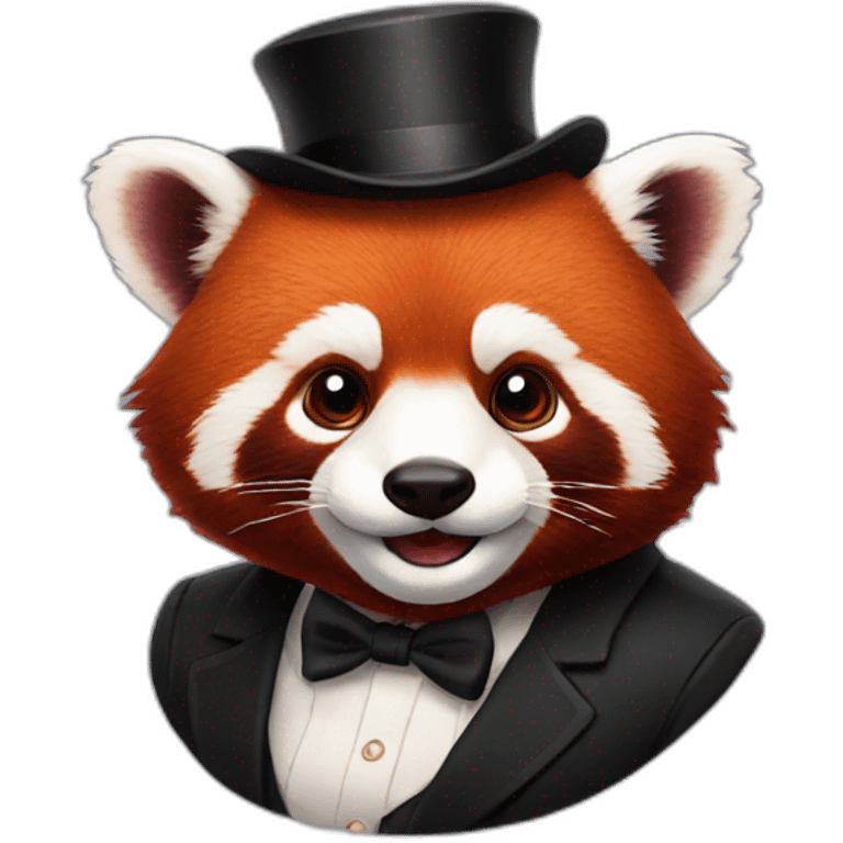 red panda gentleman emoji