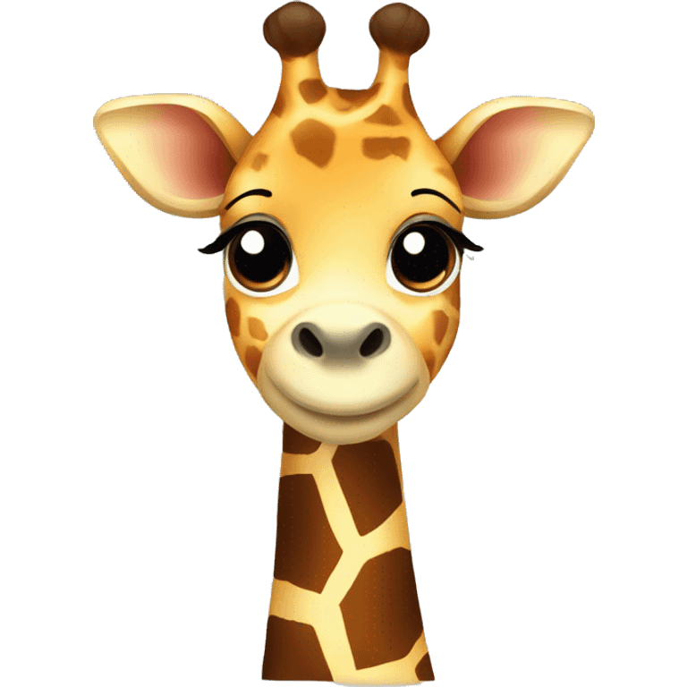 Cute giraffe with bow emoji