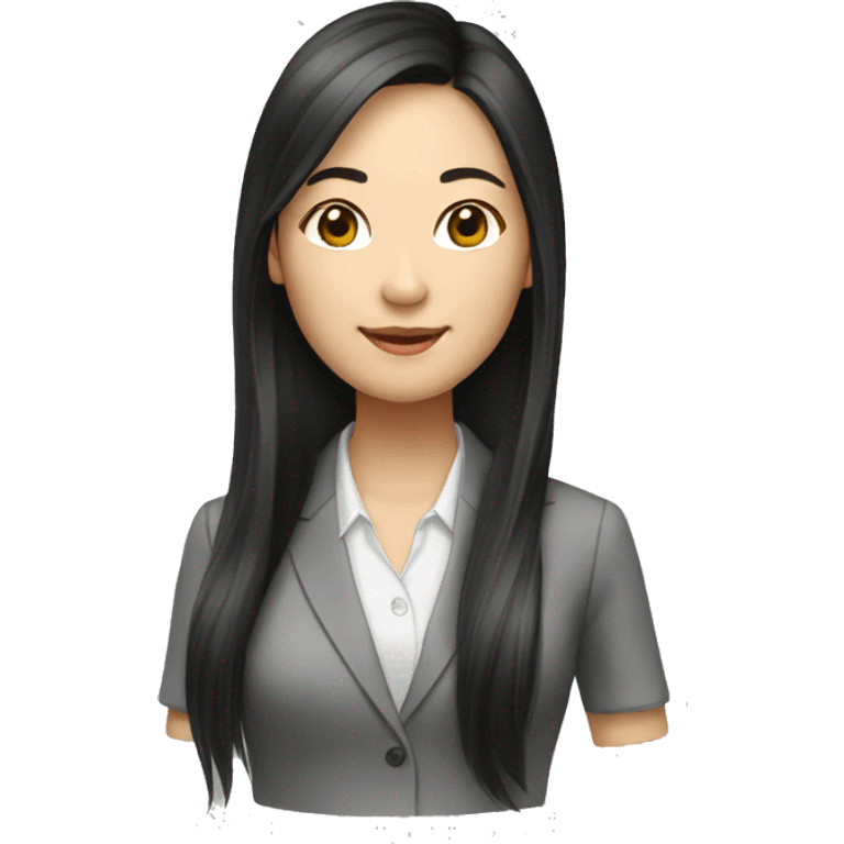 Asian female real estate long hair emoji