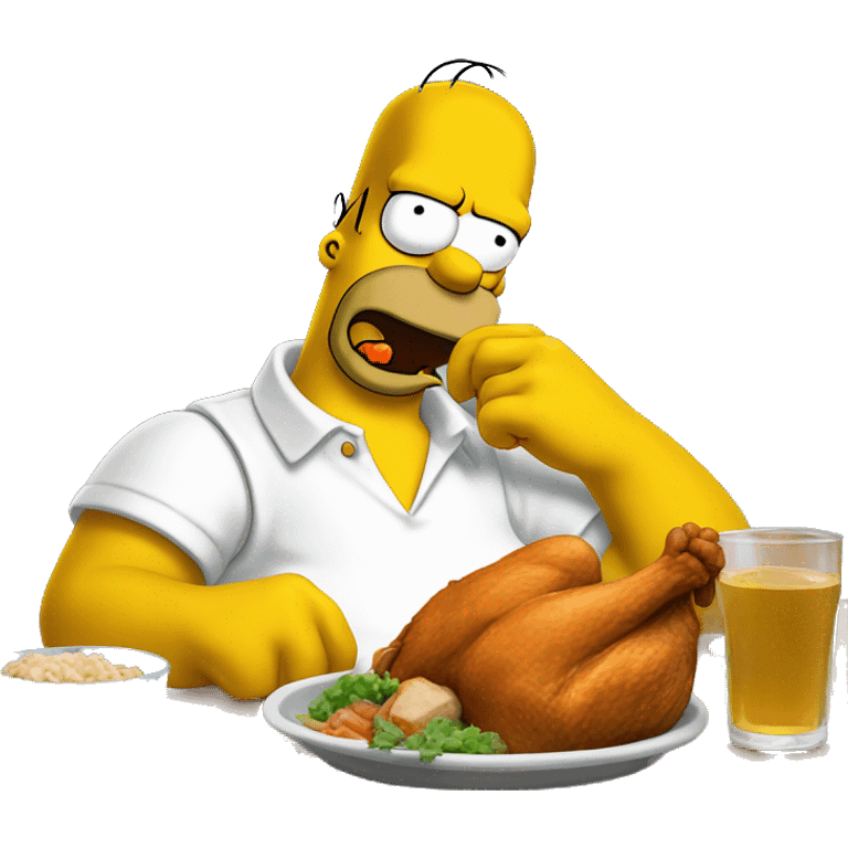 Homer Simpson eating chicken  emoji