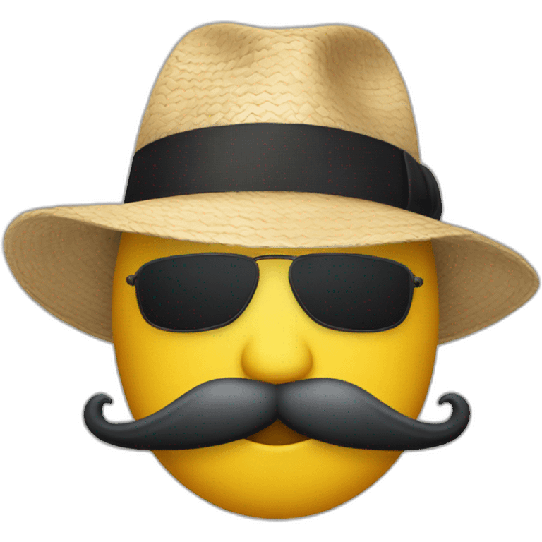 chat avec un chapeau haut de forme et une moustache emoji