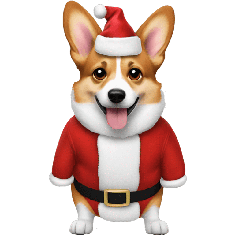 Corgi with santa claus suit emoji