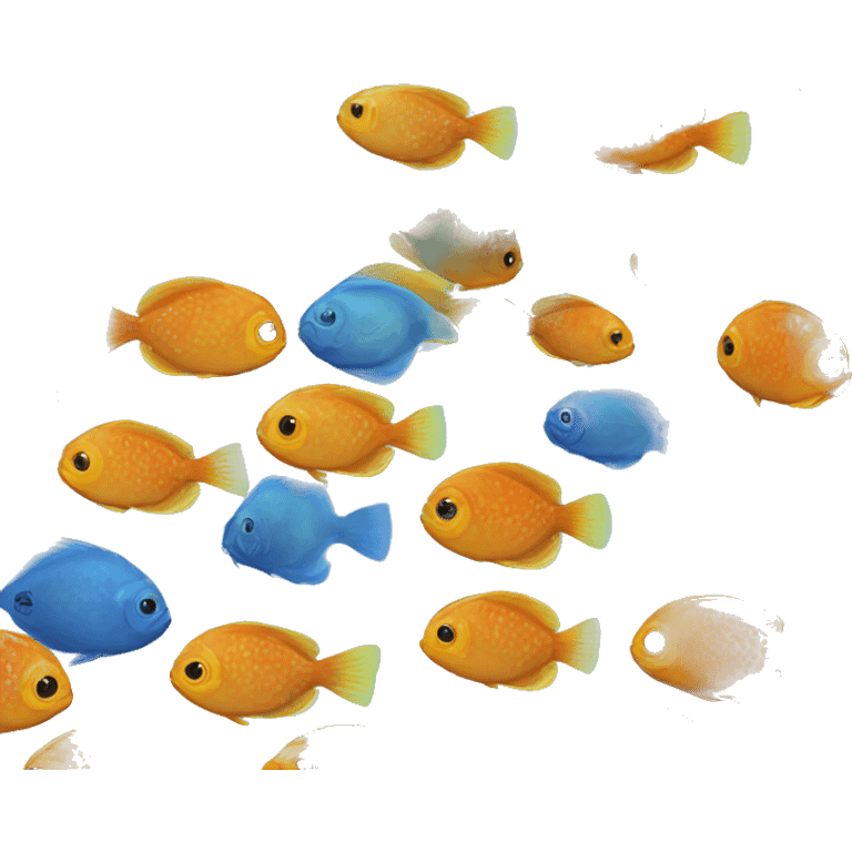 Discus fish blue emoji