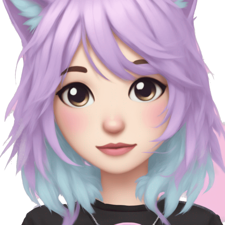 Cute Edgy Pastel Anime Emo CatLady emoji