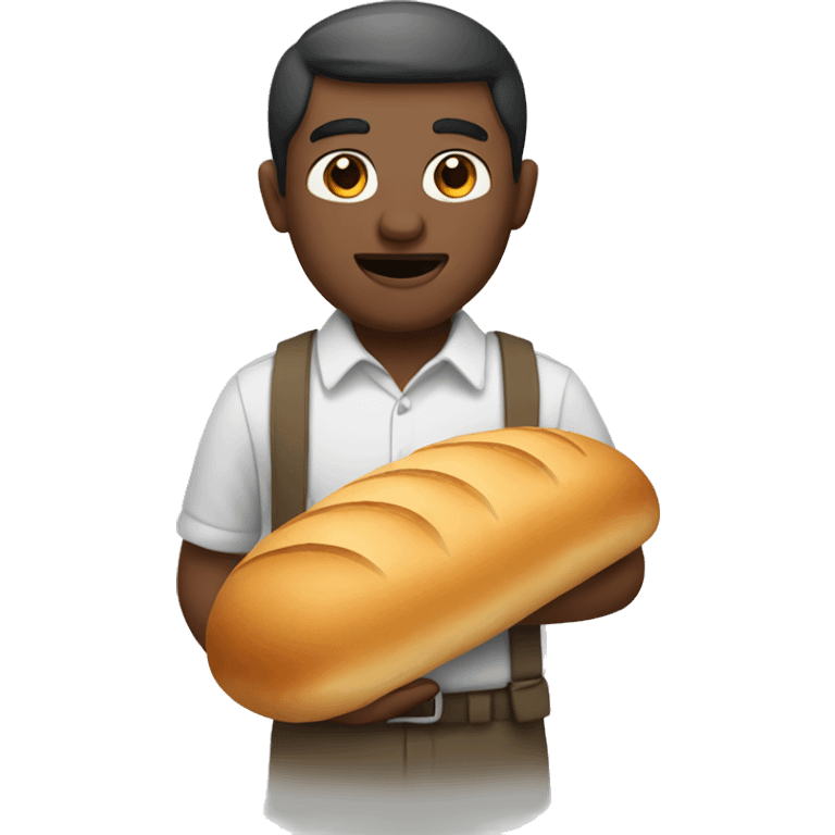 a man with a bread emoji