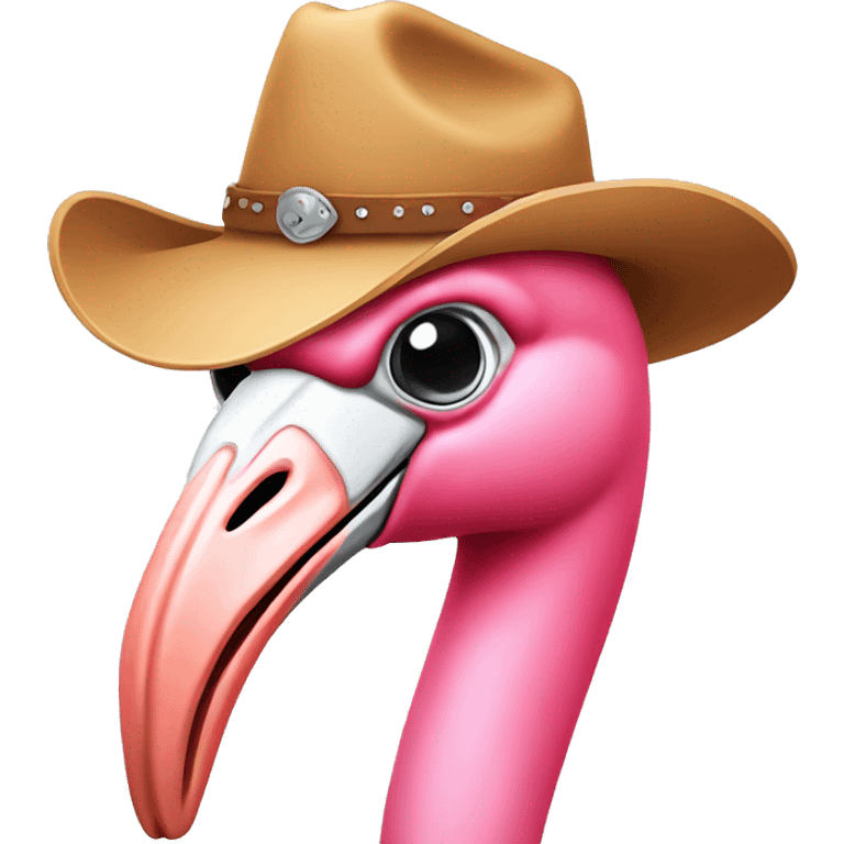 Flamingo with cowboy hat emoji