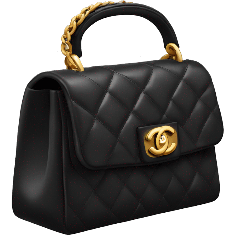 Chanel black top handle bag emoji