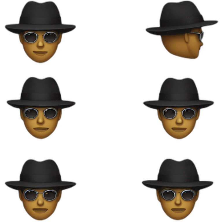 Hacker wearing black hat emoji