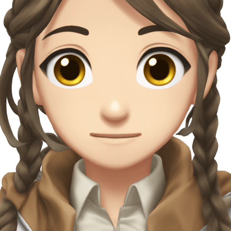 Sasha Braus brown hair hair in a ponytail anime attack on titan emoji