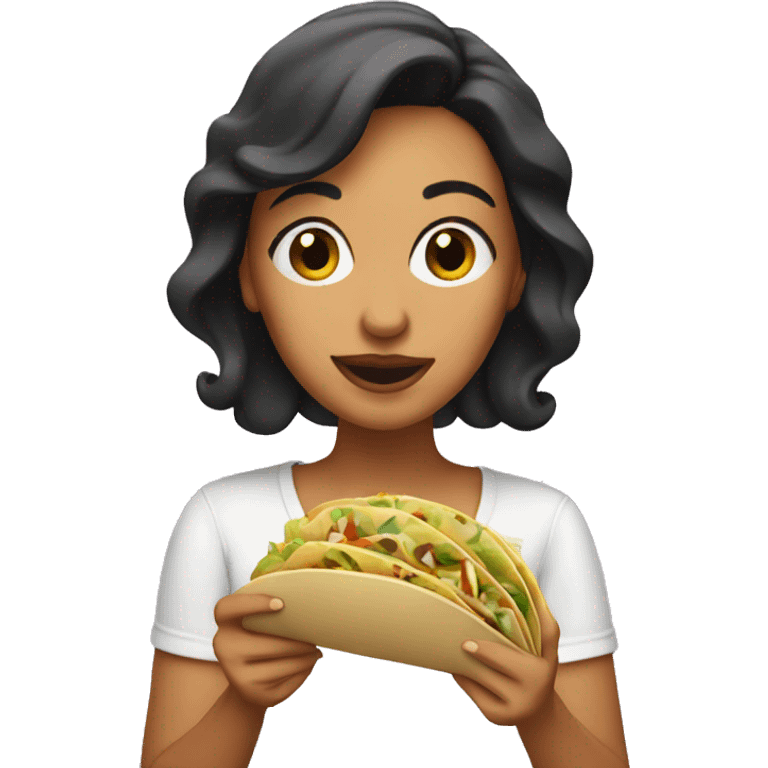 Latina eating tacos emoji