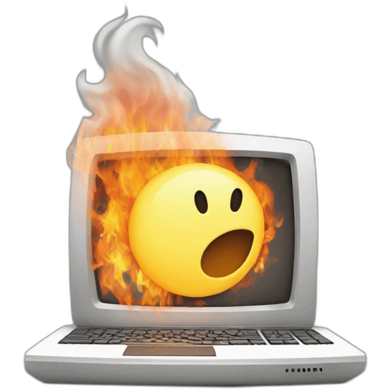 computer on fire emoji