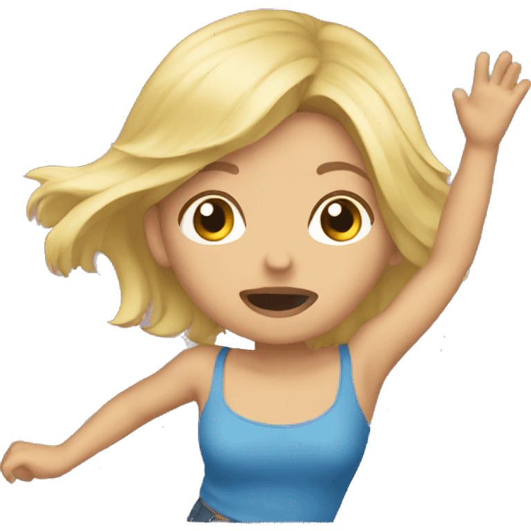 Falling blonde emoji