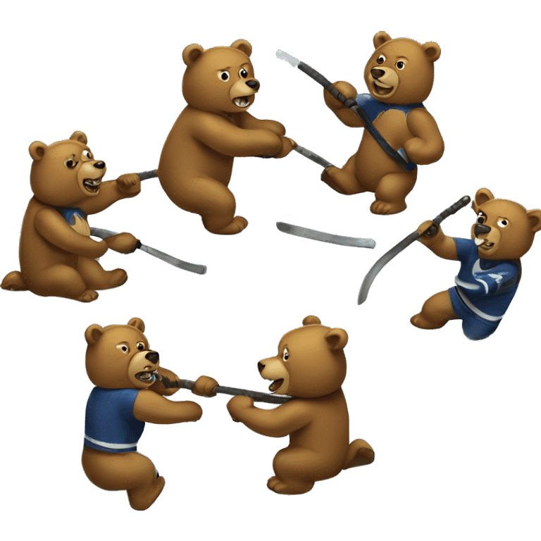 Fighting bears on ice emoji