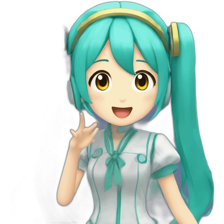 Hatsune Miku singing fly me to the moon emoji