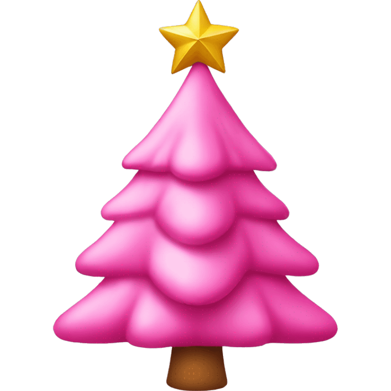 pink christmas tree and a bow on top emoji